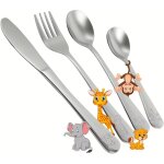Lot de 4 couverts pour enfant - motif animal mignon - ensemble de couverts comprenant une petite et une ...