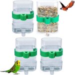 Lot de 4 distributeurs d'eau pour oiseaux, distributeur d'eau automatique, mangeoire pour oiseaux, bol ...