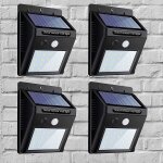 Lot de 4 lampe solaire extérieur, 20 led applique murale solaire etanche avec détecteur de mouvement, ... Lot de 4 lampe solaire extérieur, 20 led applique murale solaire etanche avec détecteur de mouvement, ...