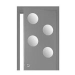 Lot de 4 miroirs adh�sifs ronds en verre 20 x 20 cm