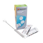 Lot de 4 pastilles d�tartrantes avec brosse de nettoyage cafeti�re expresso (00311530 bosch delonghi) ...