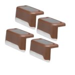 Lot de 4 pcs spots solaires led terrasse marron