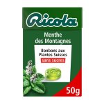 Lot de 4 - ricola : bonbons suisses a la menthe des montagnes sans sucres 50 g Lot de 4 - ricola : bonbons suisses a la menthe des montagnes sans sucres 50 g