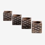 Lot de 4 ronds de serviette en bois elon bois recycl