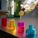 Lot de 4 shooters béchers 4 verres shot pot chimie Lot de 4 shooters béchers 4 verres shot pot chimie