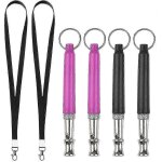 Lot de 4 sifflets d'entranement a ultrasons pour chiens, en acier inoxydable, professionnels