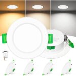 Lot de 4 spots led encastrables extra - plats 25mm, 6w 600lm, dimmables 3 intensit�s, 2700k - 6000k, ...