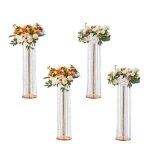 Lot de 4 supports de fleurs de mariage en cristal de 90 cm de haut - duoku - centres de table luxueux ...