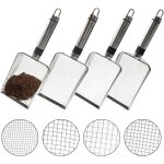 Lot de 4 tamis de jardin en acier inoxydable pour litire pour chat - avec poigne - passoire de jardin ...