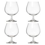 Lot de 4 verres design  cognac  40cl transparent