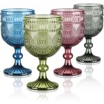 Lot de 4 verres a vin vintage 350 ml