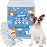 Lot de 40 couches jetables pour chiens mâles, avec indicateur d'humidité, bandes abdominales plus larges, ... Lot de 40 couches jetables pour chiens mâles, avec indicateur d'humidité, bandes abdominales plus larges, ...