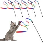 Lot de 5 baguett interactives pour chat - bâtons de ruban en tissu coloré jouet pour chat d'intérieur ... Lot de 5 baguett interactives pour chat - bâtons de ruban en tissu coloré jouet pour chat d'intérieur ...