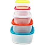 Lot de 5 botes de conservation empilables avec couvercle, hermtique, sans bpa, pour micro - ondes, ...
