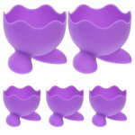 Lot de 5 bo�tes a maquillage en silicone pour ?ufs, coquetiers souples, ?uf a la coque, support pour ...