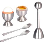 Lot de 5 coupe - ?ufs en acier inoxydable - avec 2 cuill�res - s�parateur de coquetiers - outil de cuisine ...