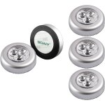 Lot de 5 lampe spot led autocollant eclairage suppl�mentaire aliment� par 3 piles / batteries pour penderie ...
