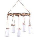 Lot de 5 soliflores � suspendre bois nomade