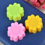 Lot de 5 tasses a muffins multicolores en silicone de qualit alimentaire, forme de tournesols pour la ...