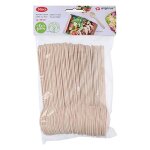 Lot de 50 cuill�res naturelles en bois jetables 16 cm alpina beige