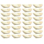 Lot de 50 contenants ecologiques en forme de bateau pour snacks � bols de service en bois durables pour ...