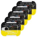 Lot 5x sardines a l'huile d'olive et au citron - conserve 115g Lot 5x sardines a l'huile d'olive et au citron - conserve 115g