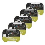 Lot 5x sardines a l'huile d'olive extra vierge - conserve 115g