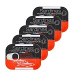 Lot 5x sardines au piment d'espelette - conserve 115g Lot 5x sardines au piment d'espelette - conserve 115g