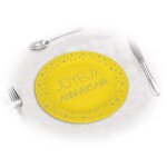 Lot de 6 assiettes anniversaire carton jaune soleil d 18 cm