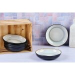 Lot de 6 assiettes creuses en gr�s blanc d22. 5