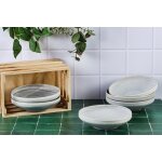 Lot de 6 assiettes creuses en gr�s gris d20