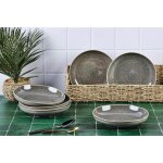 Lot de 6 assiettes creuses en gr�s gris d22. 5