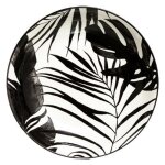 Lot de 6 assiettes creuses  palme  20cm noir