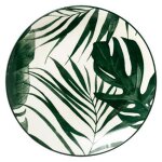 Lot de 6 assiettes creuses  palme  20cm vert