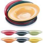 Lot de 6 assiettes creuses a p�tes en pp color�es