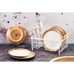 Lot de 6 assiettes a dessert en gr�s beige d21. 5