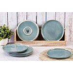 Lot de 6 assiettes a dessert en gr�s bleu d20