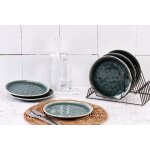 Lot de 6 assiettes a dessert en gr�s bleu d21