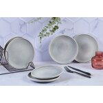 Lot de 6 assiettes a dessert en gr�s gris d19