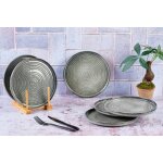 Lot de 6 assiettes a dessert en gr�s gris d22
