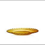 Lot de 6 - assiette a dessert ondul�e en verre 20, 5 cm teint� vermeil