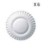 Lot de 6 - assiette a dessert ondule verre rsistant 20, 5cm transparent