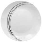 Lot de 6 assiettes a dessert  soft grey  20cm blanc