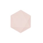 Lot de 6 assiettes hexagonales 15, 8 x 13, 7cm - rose - jetable 100% biod�gradable - vert decor