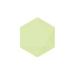 Lot de 6 assiettes hexagonales 15, 8 x 13, 7cm - vert - jetable 100% biod�gradable - vert decor