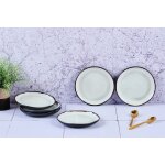 Lot de 6 assiettes a pain en gr�s blanc d16