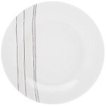 Lot de 6 assiettes plates  lignes  27cm blanc