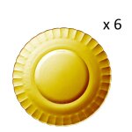 Lot de 6 - assiette plate ondul�e en verre 23 cm teint� vermeil