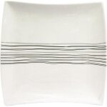 Lot de 6 assiettes de prsentation carres  lignes  29cm blanc