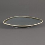 Lot de 6 assiettes triangulaires en porcelaine grise  165 mm